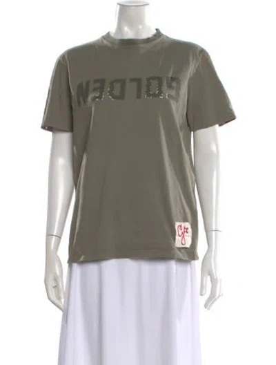 Pre-owned Golden Goose Graphic Print Crew Neck T-shirt In Green