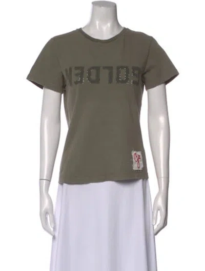 Pre-owned Golden Goose Graphic Print Crew Neck T-shirt In Green