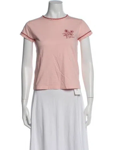 Pre-owned Golden Goose Graphic Print Crew Neck T-shirt In Pink