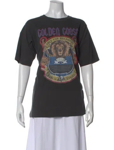 Pre-owned Golden Goose Graphic Print Crew Neck T-shirt W/ Tags In Gray