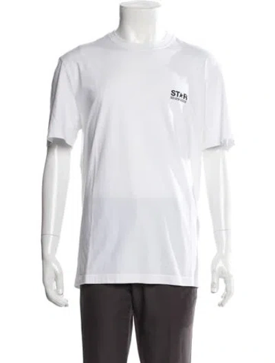 Pre-owned Golden Goose Graphic Print Crew Neck T-shirt In White