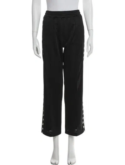 Pre-owned Golden Goose Graphic Print Grosgrain Trim Sweatpants In Black