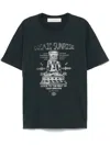 Golden Goose Grey T-shirt With Graphic Print On The Front And Details With Tears In Cotton Man In Black