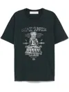 Golden Goose Grey T-shirt With Graphic Print On The Front And Details With Tears In Cotton Man In Black