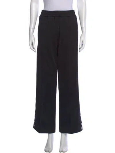 Pre-owned Golden Goose Graphic Print Wide Leg Pants In Black