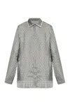 Golden Goose Silk Blend Shirt With Floral Pattern In Grey