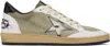 Golden Goose Ball Star Sneakers In Taupe Suede And Leather In Grey/wht/antrac/blck