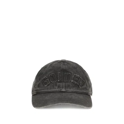 Golden Goose Denim Baseball Cap Curved Brim Design In Blue