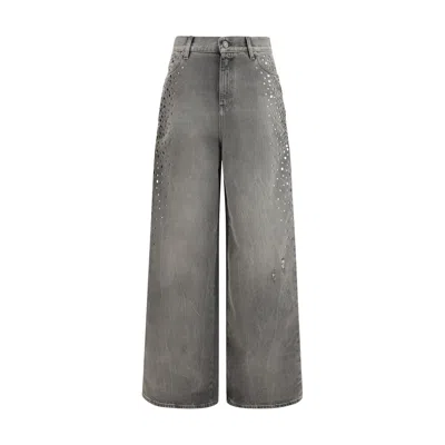 Golden Goose Melody Stud Degraded Jeans In Gray