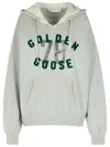 Golden Goose Grey Hoodie With Logo In Grey