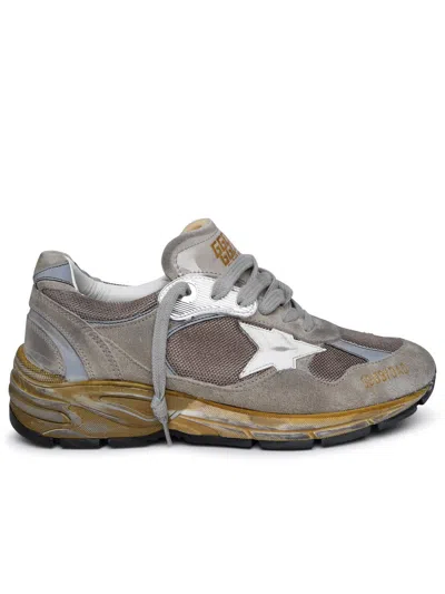 Golden Goose Gray Leather Blend Running Sneakers In Beige
