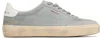 Golden Goose Soul-star Distressed Leather-trimmed Suede Sneakers In 81242 Grey/white
