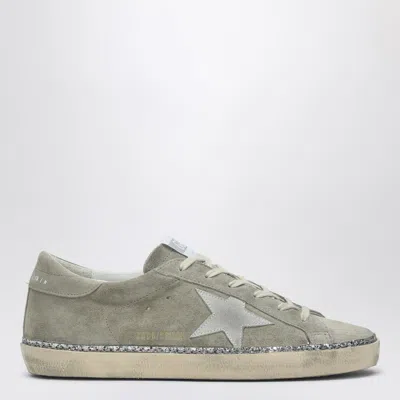 Golden Goose Gray Suede Sneaker Super-star With Glitter