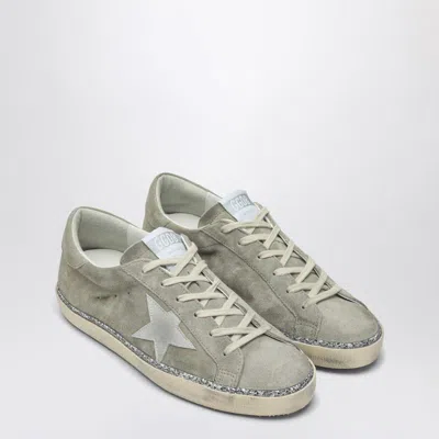 Golden Goose Gray Suede Sneaker Super-star With Glitter