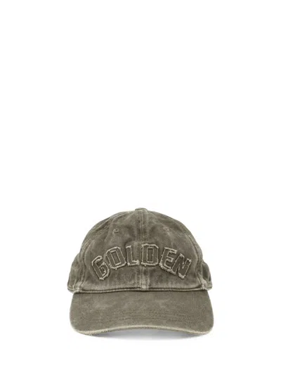 Golden Goose Green Cotton Baseball Cap In Gray