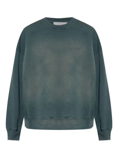 GOLDEN GOOSE GREEN COTTON CREWNECK SWEATER