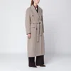 Golden Goose Greige Wool-blend Belted Coat In Gray