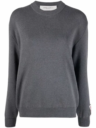 Golden Goose Grey Cotton Crewneck Sweater For Women In Gray