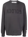 Golden Goose Golden M S Regular Sweatshirt Distressed Cotton Jersey With Logo Clothing In Gray
