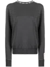 Golden Goose Athena Crystal Embellished Distressed Cotton Sweatshirt In Grey