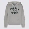 Golden Goose Grey Hoodie With Logo In Grey Melange/black/jelly Bean