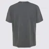 Golden Goose T-shirt In White Cotton With Iconic Logo Star In Grey