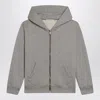 Golden Goose Journey/ Boys Zipped Sweatshirt Hoodie/ Melange Cotton Stolen From Golden Print In Grey