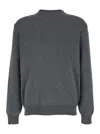 Golden Goose Grey Crewneck Sweater With Maxi Logo Lettering On The Rear