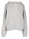 Golden Goose Grey Hoodie With Crystals In White