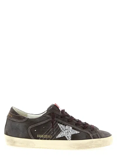 Golden Goose Grey Lace Up Sneakers In Brown