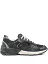 Golden Goose Black Leather And Mesh Running Dad Sneakers In Gray