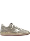 Golden Goose Ballstar Suede Upper Toe And Spur With Pearls Laminated Star Leather Heel In Gray