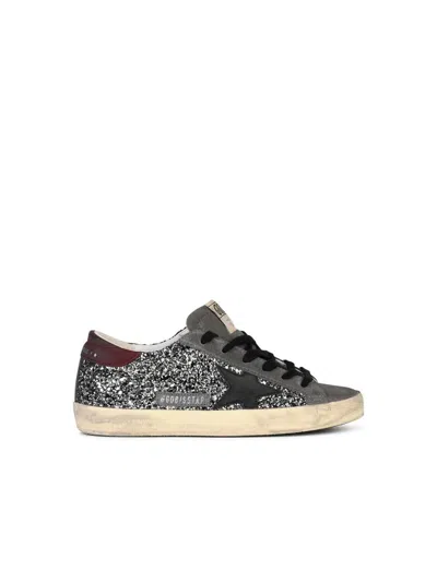 Golden Goose Grey Leather Blend Sneakers In Silver