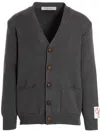 Golden Goose Cotton V-necked Cardigan In Grey
