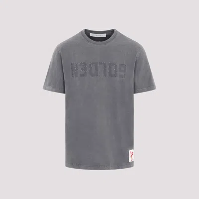 GOLDEN GOOSE GREY LOGO PATCH T-SHIRT