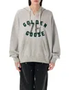 Golden Goose Grey Hoodie With Logo In Grey