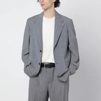 Golden Goose Grey Single-breasted Prince Of Wales Jacket Men In Gray