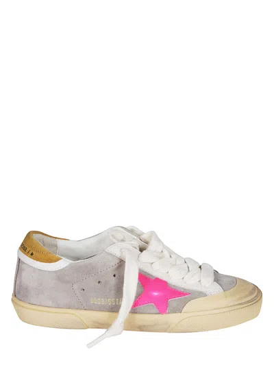 Golden Goose Grey Super-star Sneakers In White