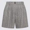 Golden Goose Womens Ecru Brown Shorts In Herringbone Wool In Midnight/ecru
