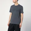 Golden Goose Grey Washed-out T-shirt With Logo Men In Grey