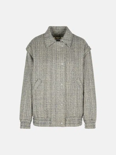 Golden Goose Grey Wool Blend Bomber Jacket