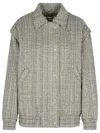 Golden Goose Grey Wool Blend Bomber Jacket In Grey