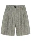 Golden Goose Womens Ecru Brown Shorts In Herringbone Wool In Grey