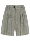 Golden Goose Womens Ecru Brown Shorts In Herringbone Wool In Midnight/ecru