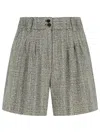 Golden Goose Womens Ecru Brown Shorts In Herringbone Wool In Gray