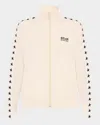 Golden Goose Grosgrain-trim Tech Jersey Track Jacket In Neutral