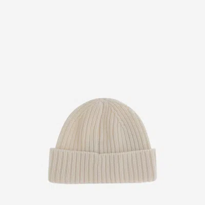 Golden Goose Gup01035 Ribbed Wool Beanie In White