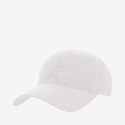 Golden Goose Gup01038 Embroidered Star Cotton Baseball Cap In White