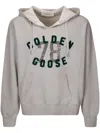 Golden Goose Vintage-inspired Unisex Hoodie With Ribbed Sides In Gray