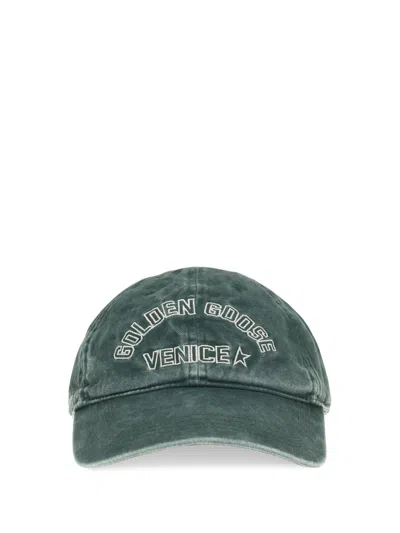 Golden Goose Gup02837p002618 Embroidered Logo Baseball Cap In Green